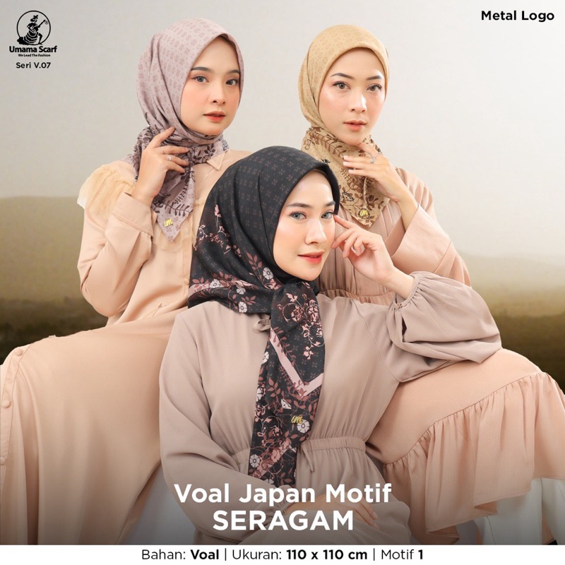 Segiempat Voal JAPAN / Voal OSAKA Voal MOTIF metal logo By UMAMA Scarf