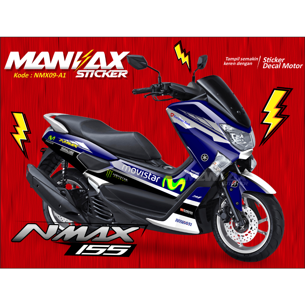 DECAL NMAX FULL BODY - MOTIF Moviestar Biru