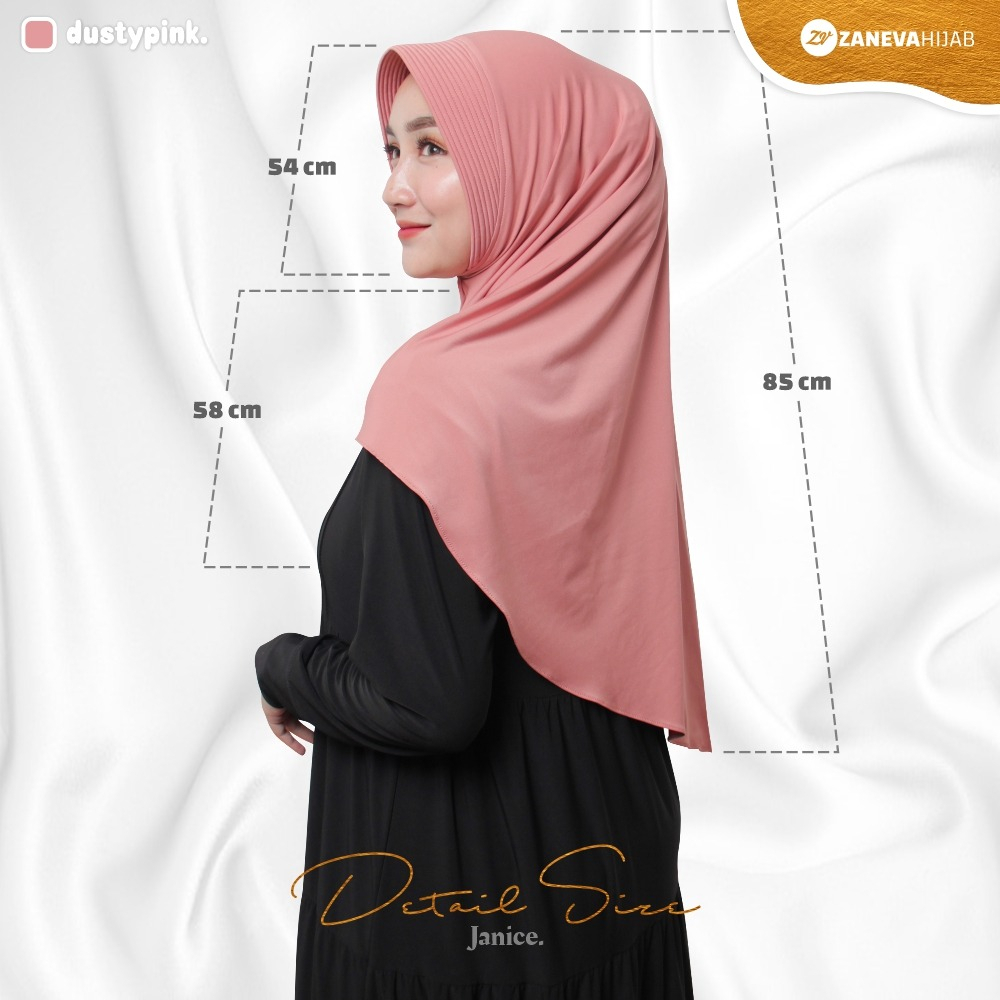 Janice Bergo Instan by Zaneva Hijab l Hijab Instan Free Gesper l Beli 5 GRATIS 1