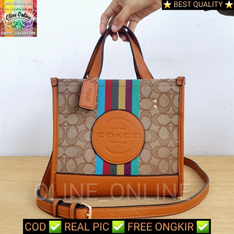 tas dempsey square bag CO*** rainbow brown pink peach purple white women shoulder dan tas jinjing coch canvas cirebon ready stock indrmayu kuningan majalengka losari instan