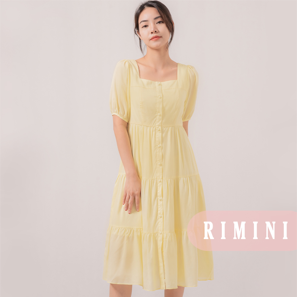 RIMINI - Dress Wanita Dinner Vintage Busui Lengan Pendek Jumbo - Zoeva Dress -  85665