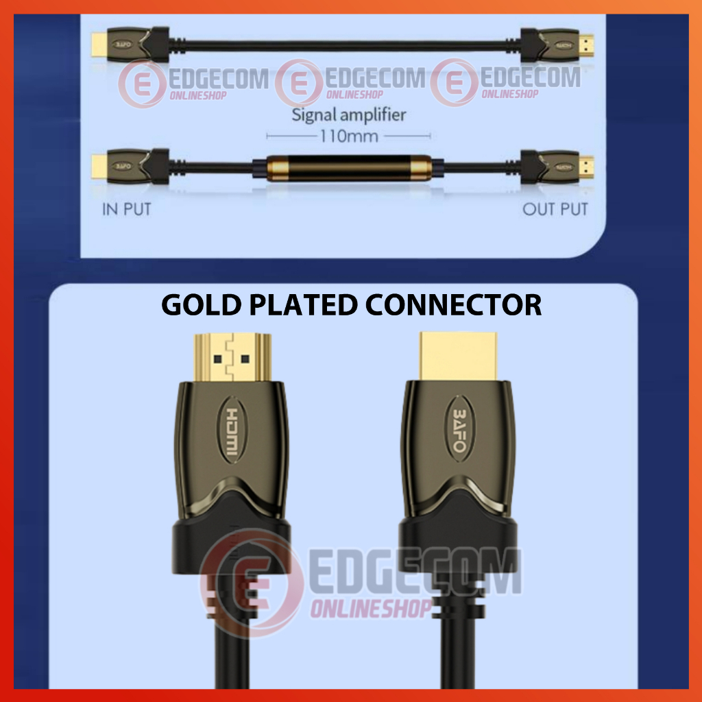 BAFO Kabel HDMI Male to Male 50 Meter V1.4 Gold Plated