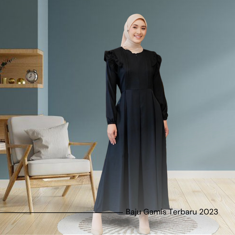 Baju Gamis Terbaru 2023 Lebaran Wanita AZKIA Dress Muslim Kondangan Remaja Crepe Premium Polos Mewah Dres Gamis Syari Fashion Muslimah Model Terbaru2023 Premium Dewasa Elegan Simple Terlaris Buat Outfit Lebaran Busui Bahan Adem