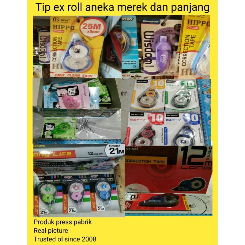 

Correction tape ct 522 merah papan 13m 5mm tip ex x tipx tipex kertas penghapus pen pita ribbon roll papan press murah ptk
