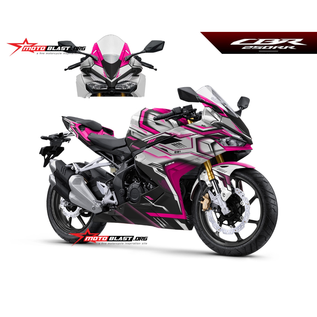 Decal Stiker Motor Full Body Motoblast Honda New CBR250RR Pink 3D Cyborg