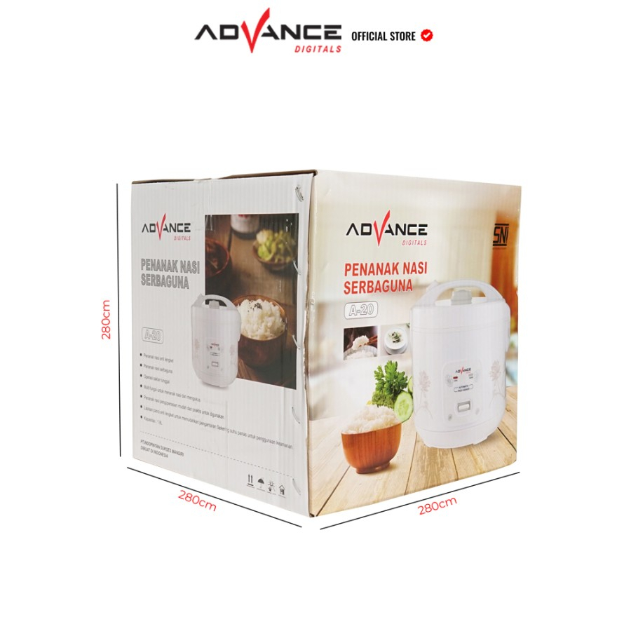 Advance A20 Rice Cooker Mini 1.8Liter Penanak Nasi Serbaguna 3 in 1 Magic Com Garansi 1 Tahun