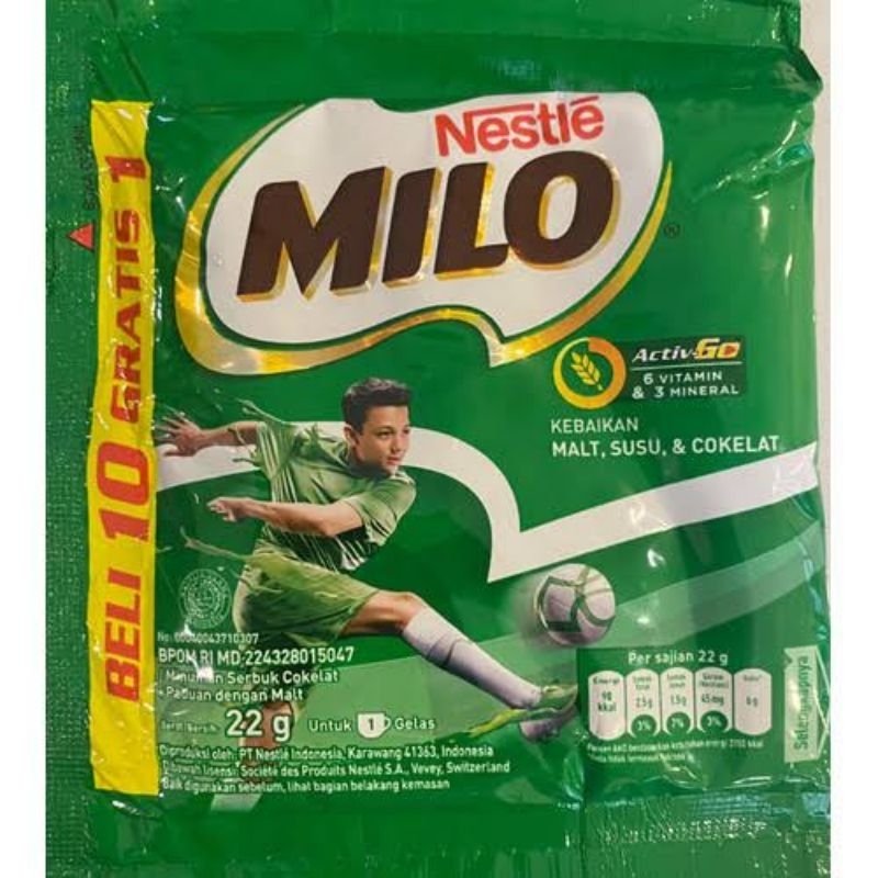 

MILO ACTIV-GO susu coklat 1 renceng 11 x 22 gr