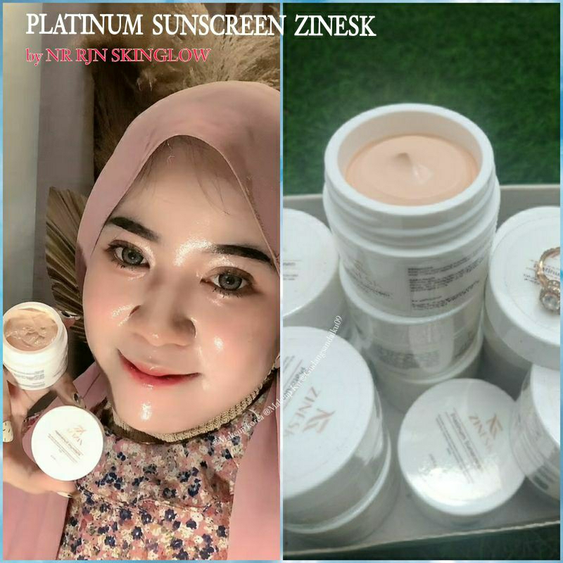 SUNCREEN ZINESK PLATINUM SEKALI OLES GLOWING - BPOM SUNSCREEN - Sunscreen glowing NR RJNSKIN GLOW