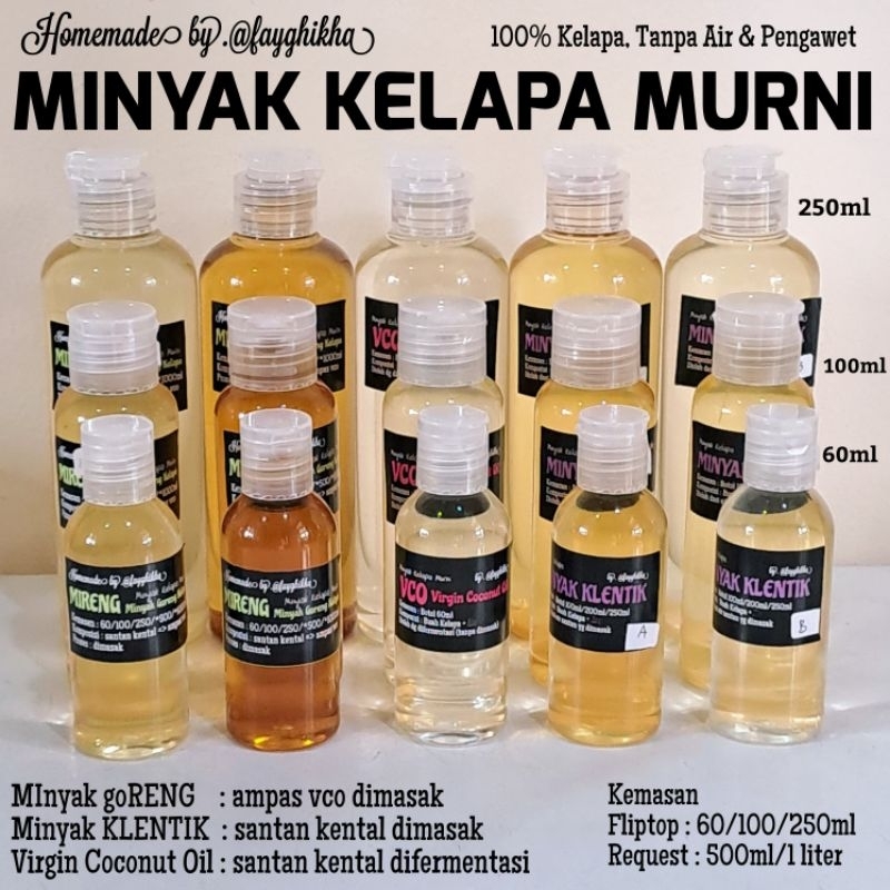 

MINYAK KELAPA MURNI : VCO - KLENTIK - HOMEMADE @fayghikha