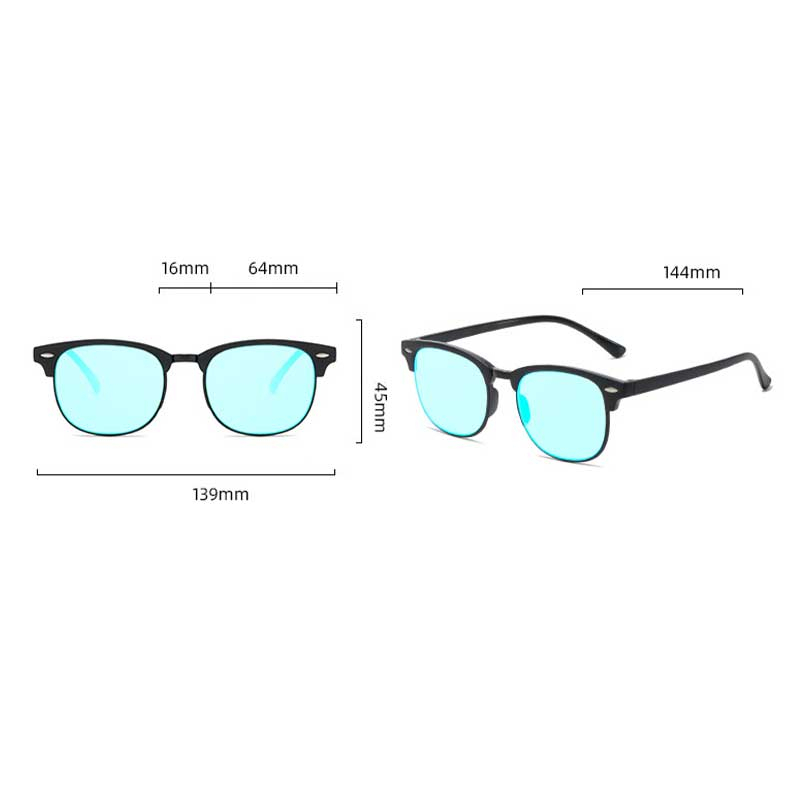 RB5 Kacamata Buta Warna Parsial Kacamata Koreksi Buta Warna Hijau Merah Bingkai Persegi Panjang