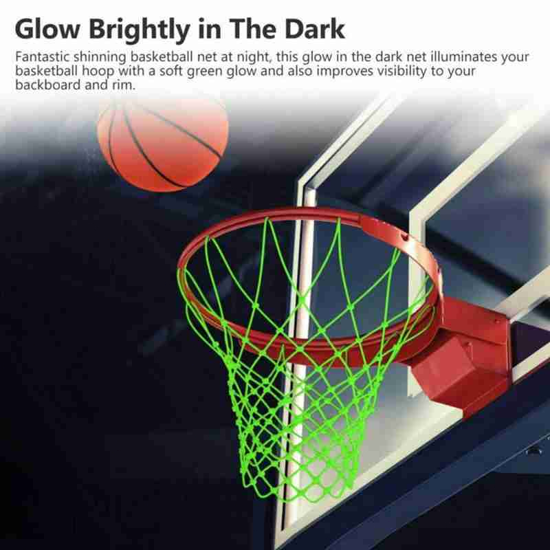 1pc Jaring Ring Basket Glow In The Dark Luminous Basketball Net Nylon Untuk Outdoor