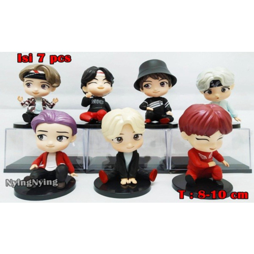 

Unik Action figure/Pajangan/Mainan BTS TINYTAN DUDUK 1set isi 7 JUMBO Diskon