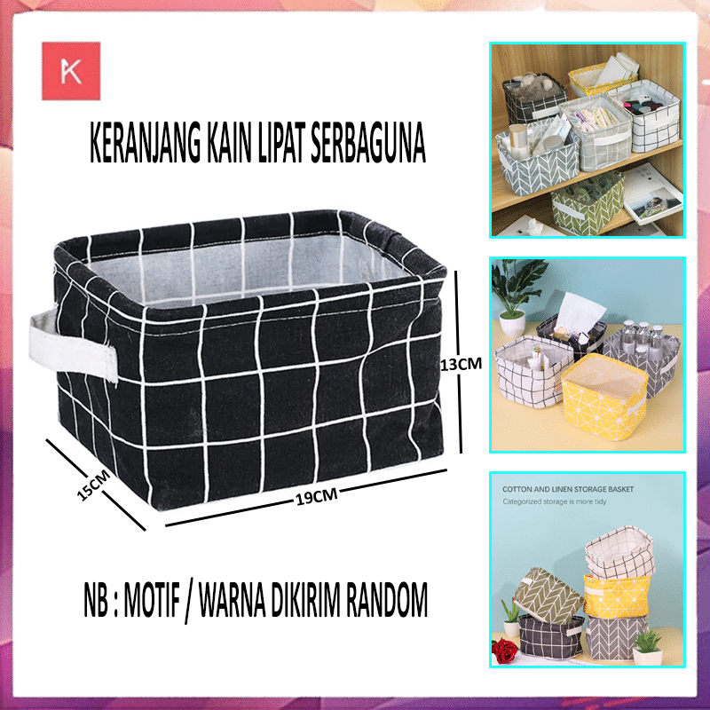 ANG KERANJANG KAIN LIPAT SERBAGUNA BENTUK SEGI EMPAT / TEMPAT LIPAT PENYIMPANAN