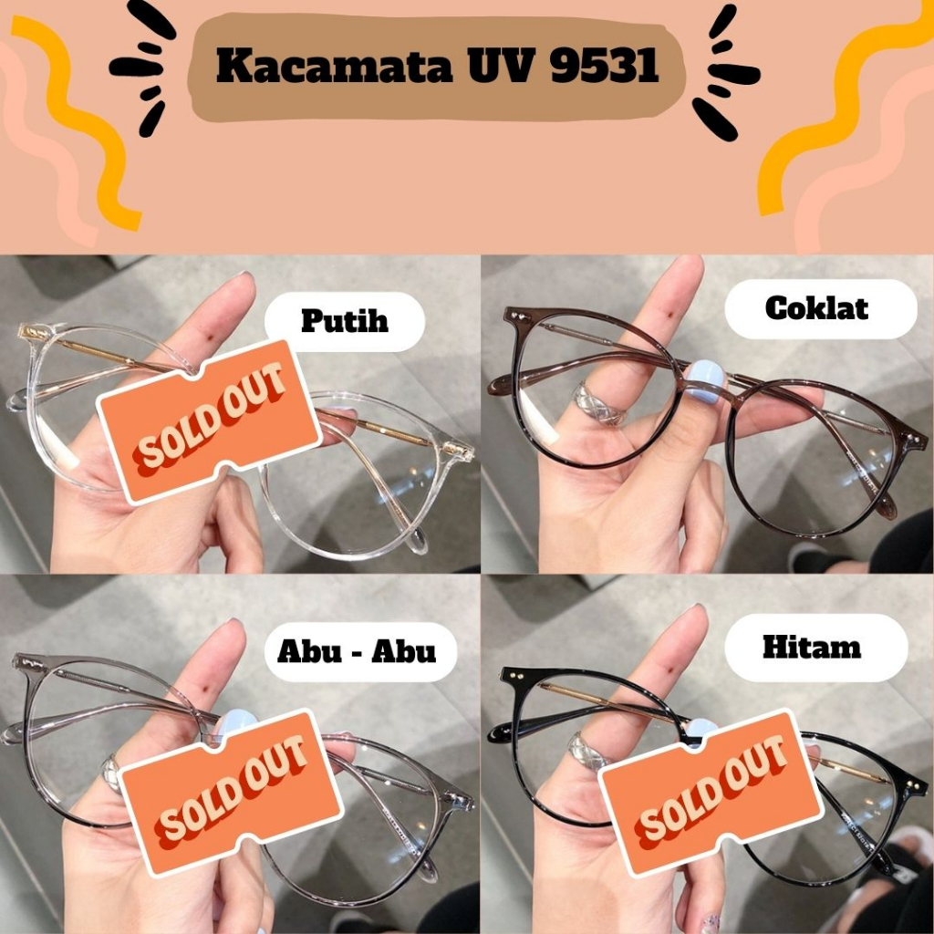 Kacamata Unisex Fashion Untuk Wanita Dan Pria Gaya Santai Anti UV Korean