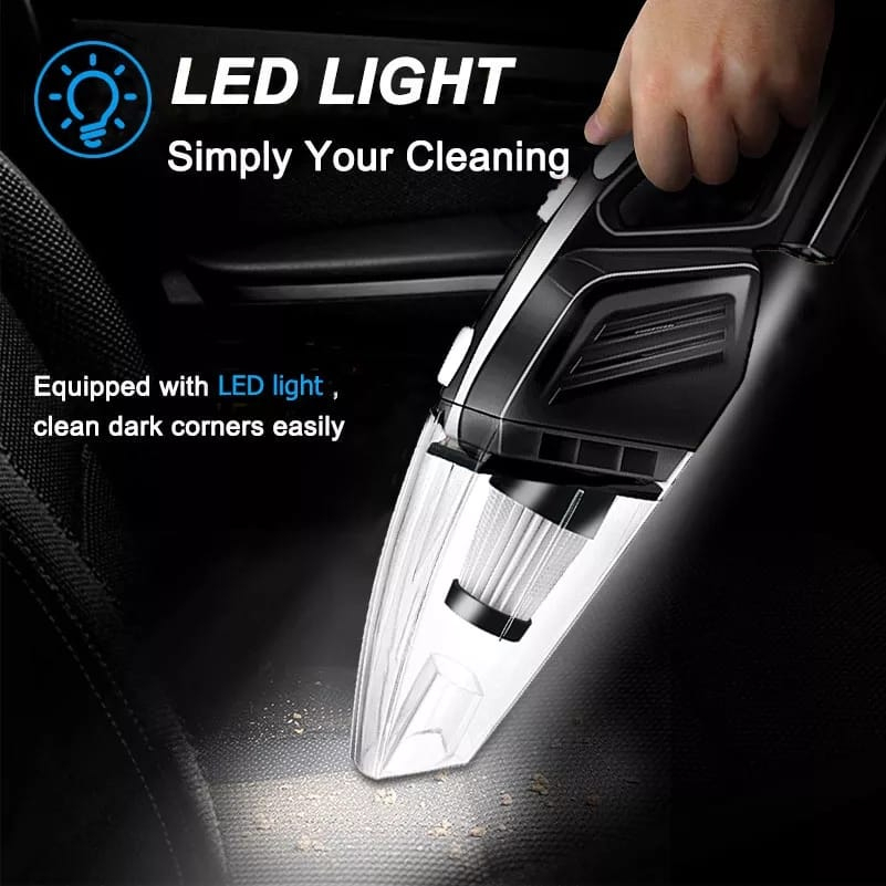(PAKET VACUUM) Vacuum Cleaner Penyedot Debu Mobi Portable 120W + LED Light Cable 5m