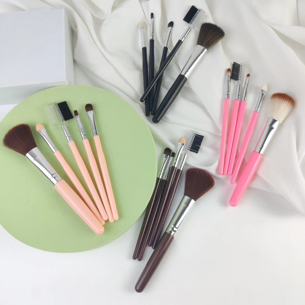 KUAS MAKE UP BRUSH SET 5 IN 1 MIKA AKSESORIS KECANTIKAN / KUAS BRUSH / KUAS WAJAH / KUAS ALIS / BRUSH MAKE UP