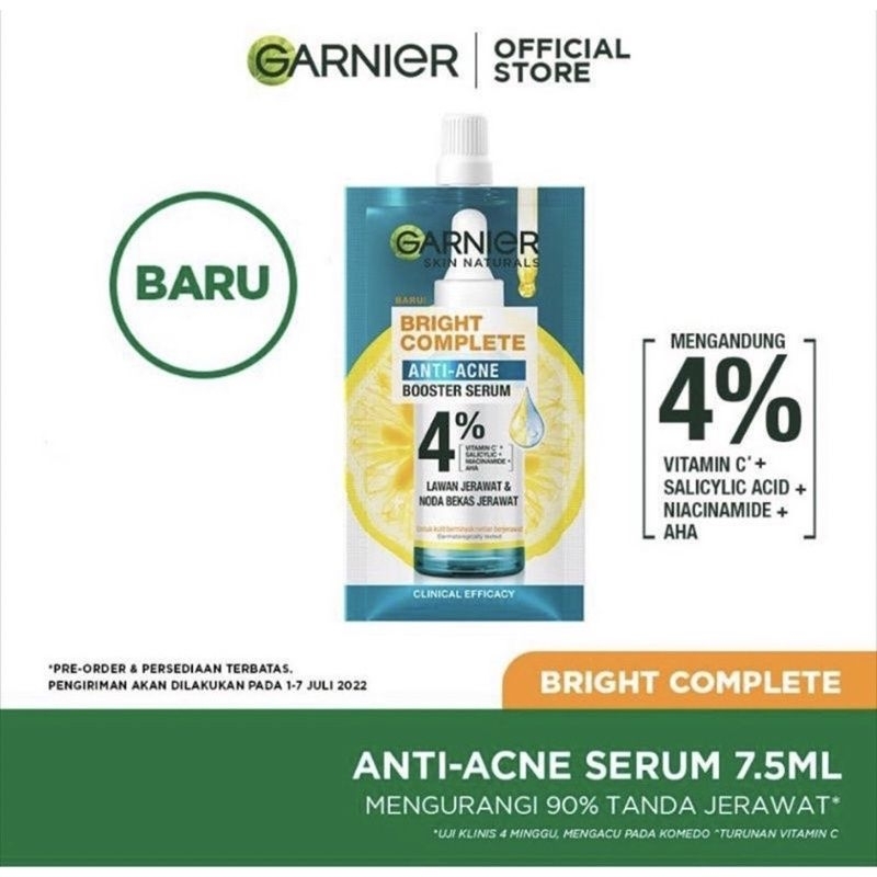 GARNIER BRIGHT COMPLETE ANTI ACNE BOOSTER SERUM 7.5g