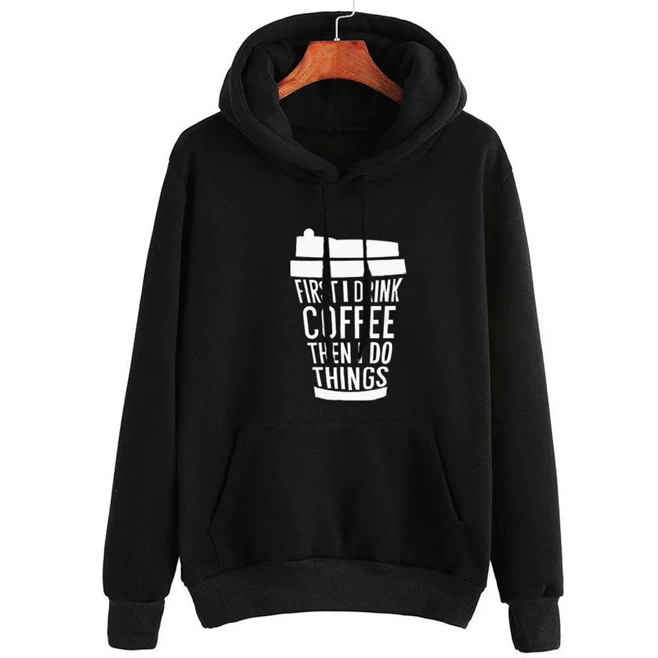 Parisdivarious Sweater Hoodie Jemper First Drink Coffee Bahan Fleece Size S - XXL (Pria &amp; Wanita)