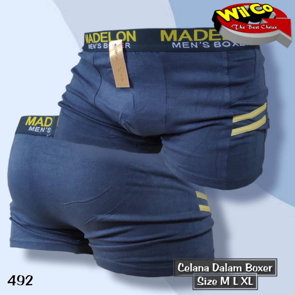 K492 - [Harga Per 1 Potong] CELANA DALAM PRIA [BOXER] MADELON SIZE M - XL