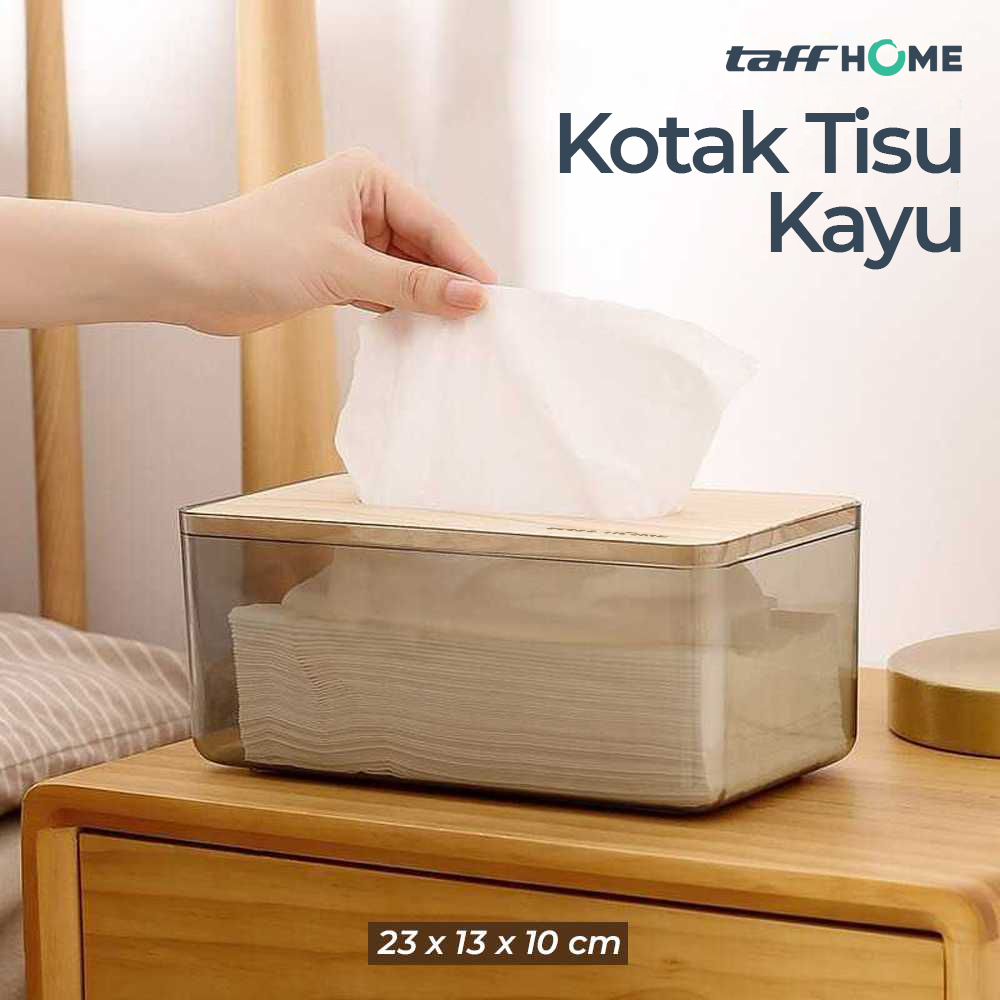 TaffHOME Kotak Tisu Kayu Nordic Minimalist Tissue Box Large - ZJ011 - Gray