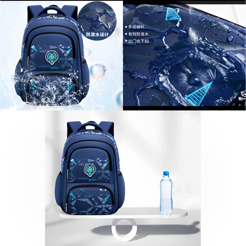 Tas sekolah trolly anak laki laki sd smp remaja import waterproof