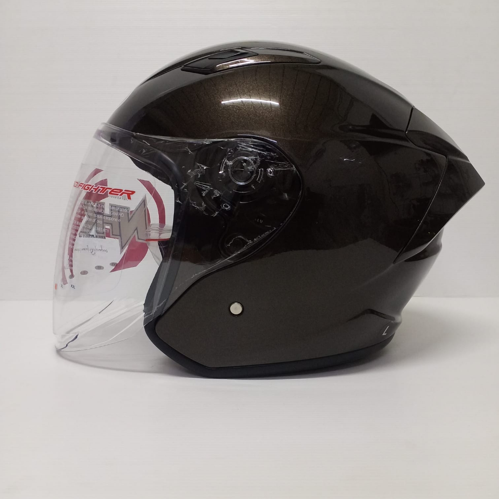 NHK HELM R1 ELITE SOLID GUNMETAL SINGLE VISOR HALF FACE NHK ELITE