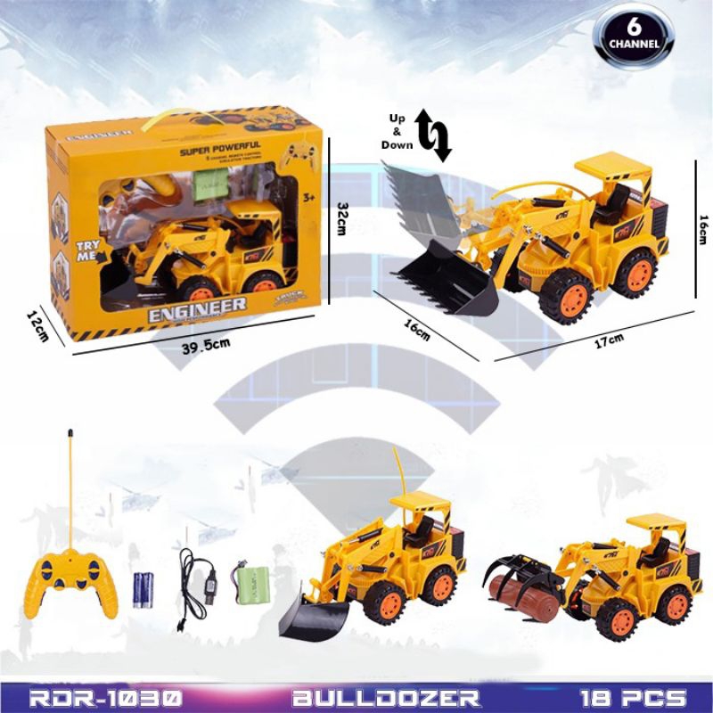 RADAR Mainan Anak Mobilan Remote Control RC Bulldozer Konstruksi RDR1030