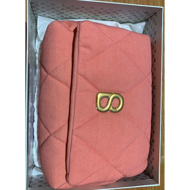 zoey denim bag peach