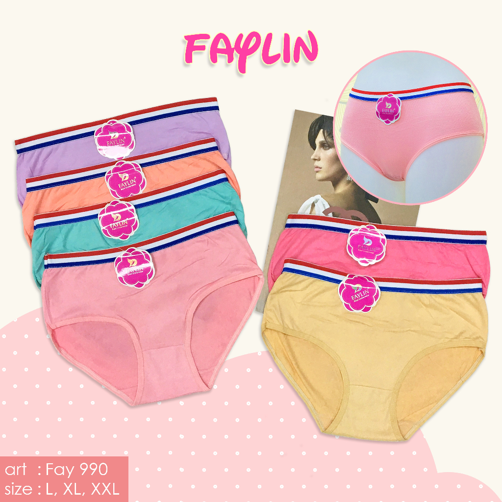 FAYLIN | Celana Dalam Wanita Polos / Karet Lebar / Size L, XL, XXL / art FAY 990
