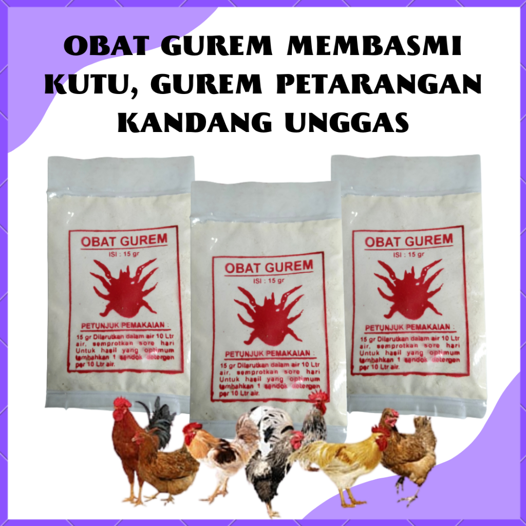 OBAT GUREM MEMBASMI GUREM KUTU PADA PETARANGAN KANDANG UNGGAS AYAM BURUNG DLL