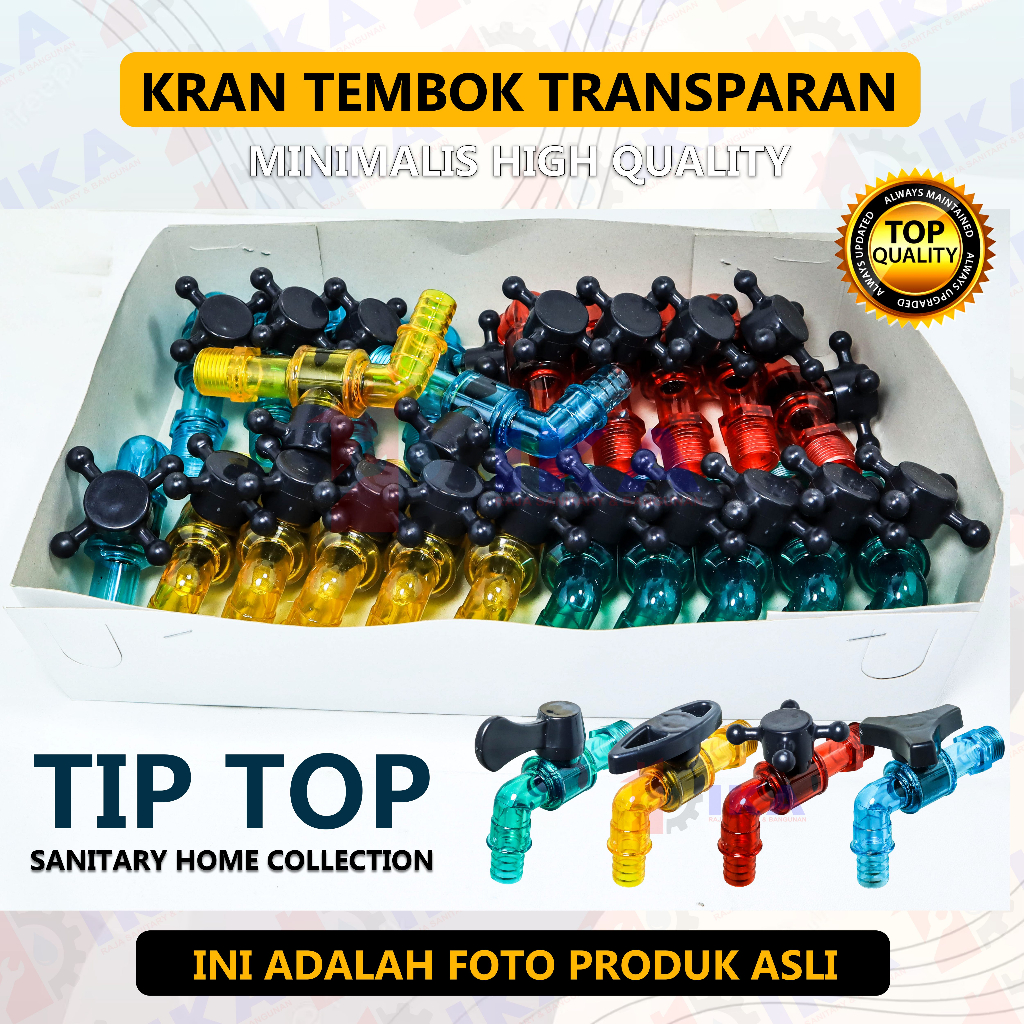 Kran Jempol Air Tembok Warna Warni Engkol - 1/2 Inch / Kran Air Pvc 2 Way l Keran Jempol 1/2 Inch / Kran Air Plastik 1/2&quot; / Kran Tembok / Kran Putar