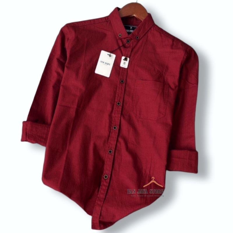 Kemeja Panjang Polos Slim Fit Distro Kerja Harian