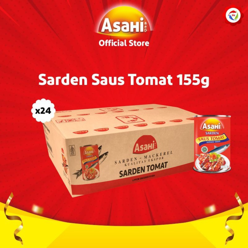 Sarden AsaHi 155 gr Rasa Saus Tomat per Karton