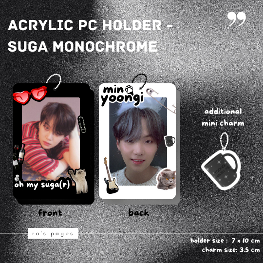 ACRYLIC PHOTOCARD HOLDER SUGA MONOCHROME VER