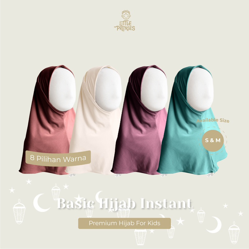 Basic Hijab Anak 1-6 Tahun Instant - Jilbab Anak Littlr Prenses