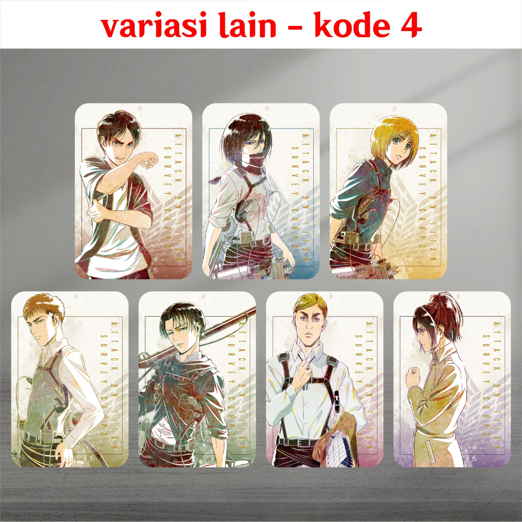 Koleksi Photocard / Kartu Anime Shingeki no Kyojin B - Eren Mikasa Levi