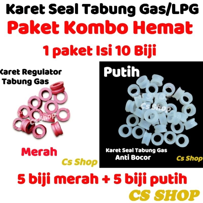 CS SHOP PROMO!!!KARET SEAL TABUNG GAS ISI 10 PCS/KARET ANTI BOCOR LPG/KARET TABUNG GAS 3KG,6KG,12KG 1 PAKET ISI 10PCS(5MERAH&amp;5PUTIH)