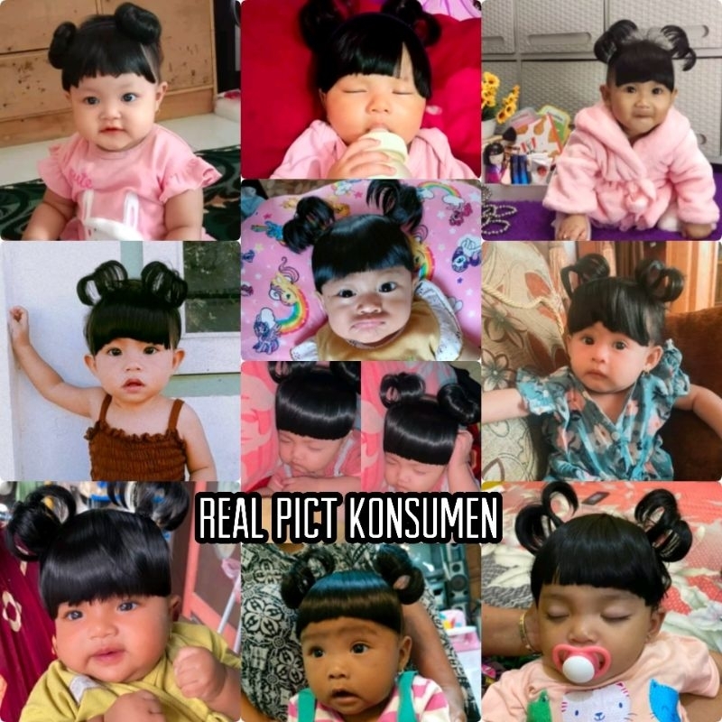 Bandana Wig Bayi Rambut Palsu Lucu Import Poni Lembut