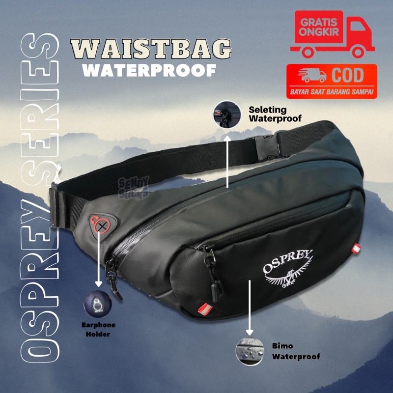 Tas Selempang Osprey Venom Pria Waterproof Waist Bag Pria Anti Air Anti Sobek Sling Bag Crossbody Multiguna