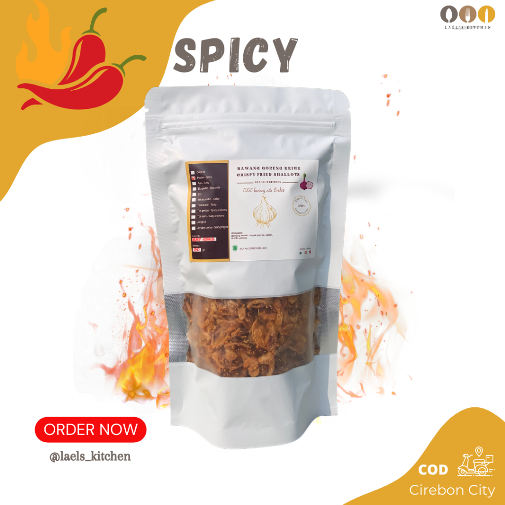 

BAWANG GORENG PEDAS FRIED SHALLOTS KEKINIAN ASLI BREBES 70 gr