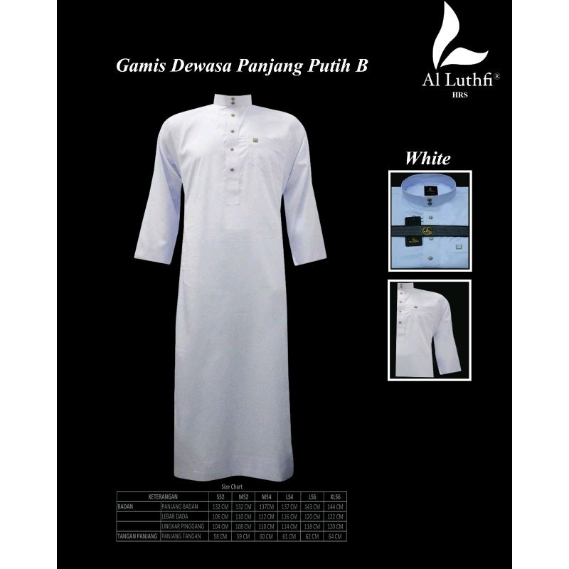 Gamis Putih | Jubah Al-Luthfi Muslim Wear Terbaru