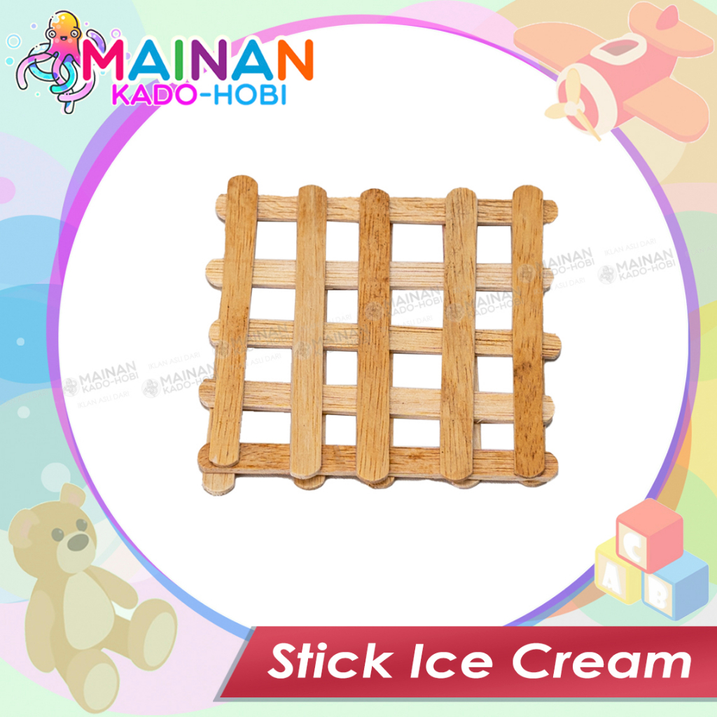 MAINAN ANAK TRADITIONAL STICK ES CREAM WARNA WARNI PUTIH