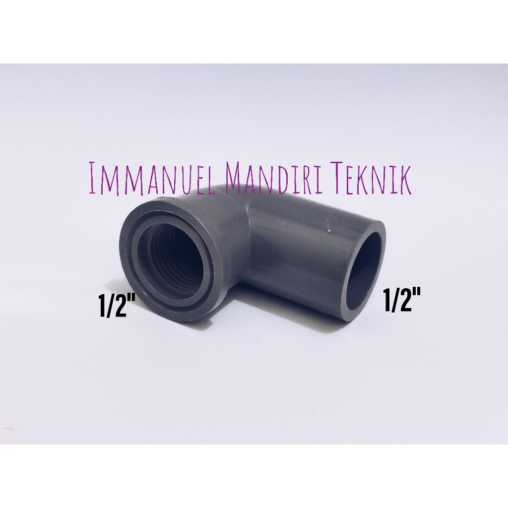Elbow drat dalam 1/2 pvc / Knee drat dalam 1/2 x sok pipa 1/2 pvc