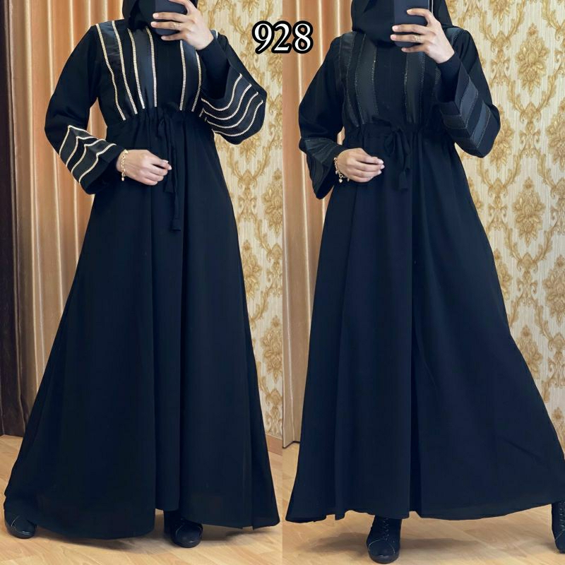 abaya hitam dubai turky abaya simple  abaya zepty bordir abaya swarosty 928
