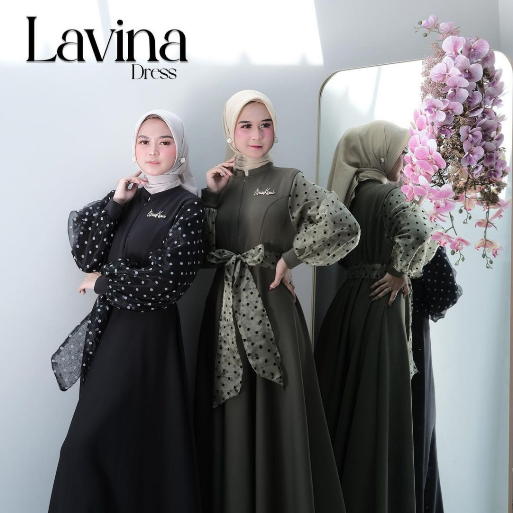 LAVINA LUSIA dress kondangan bahan scuba gamis lebaran premium MK
