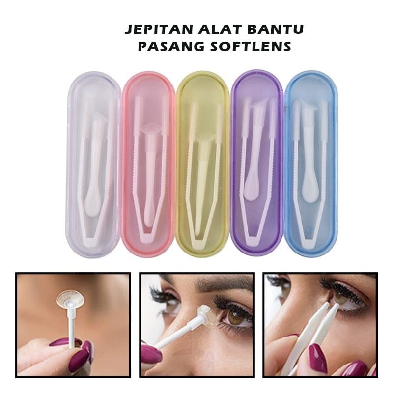 ✿ELYSABETHME✿ 𝔰𝔬𝔣𝔱𝔩𝔢𝔫𝔰 jepit softlens alat bantu pakai lensa kontak