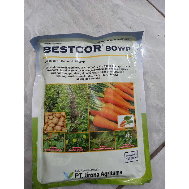 BESTCORE 100GR HERBISIDA selektif METRIBUZIN 800g/kg untuk wortel kentang DLl