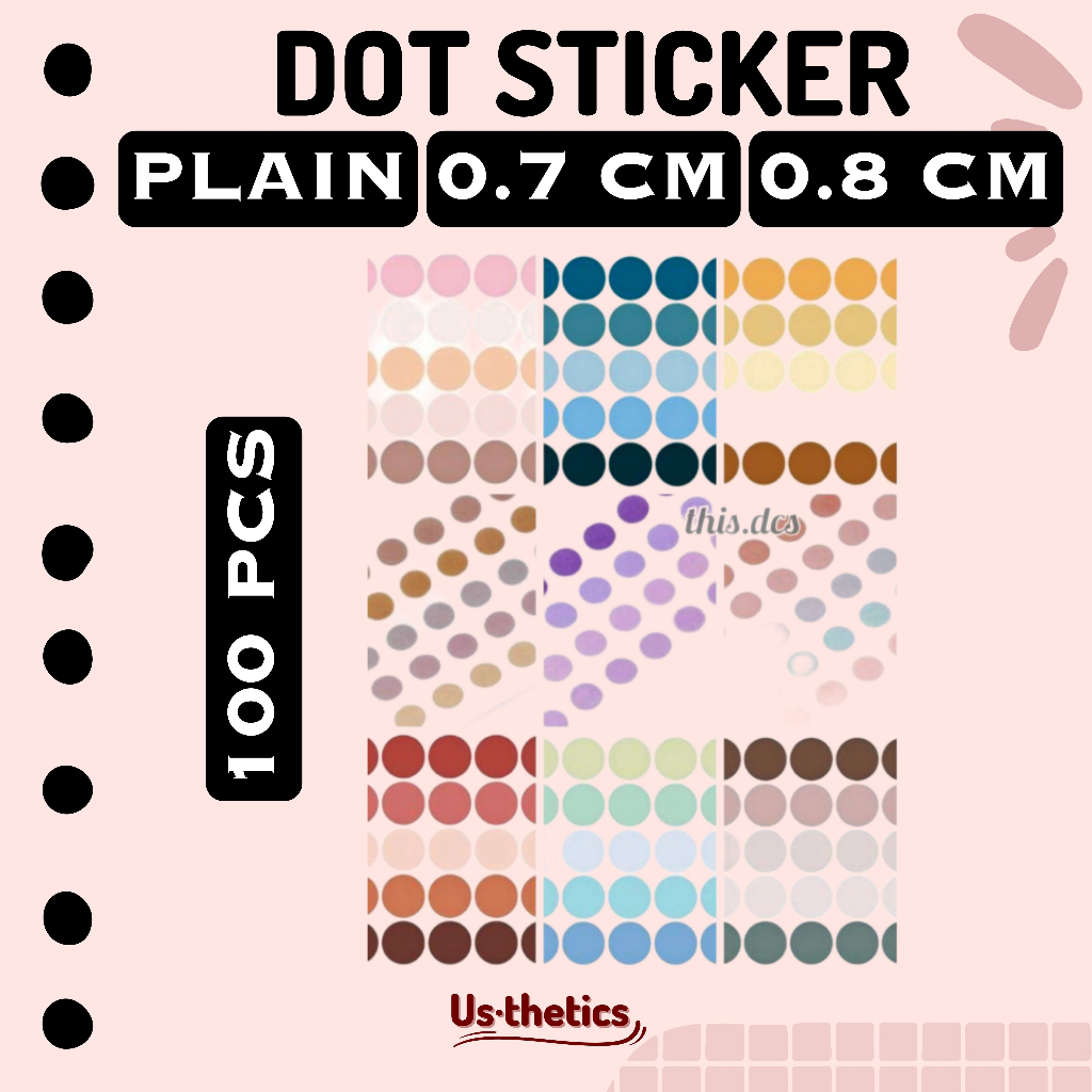 

MINI 100 dot sticker Washi tape | stiker bulat titik kecil | DIY Bullet sign Deco Bujo Planner Journal