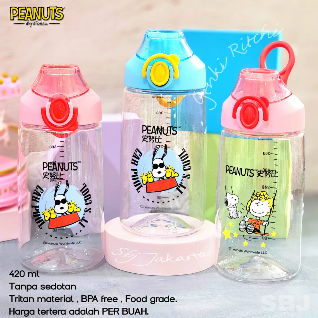 BOTOL MINUM ANAK TRITAN BPA FREE 420ML SNOOPY ORIGINAL Sport edition