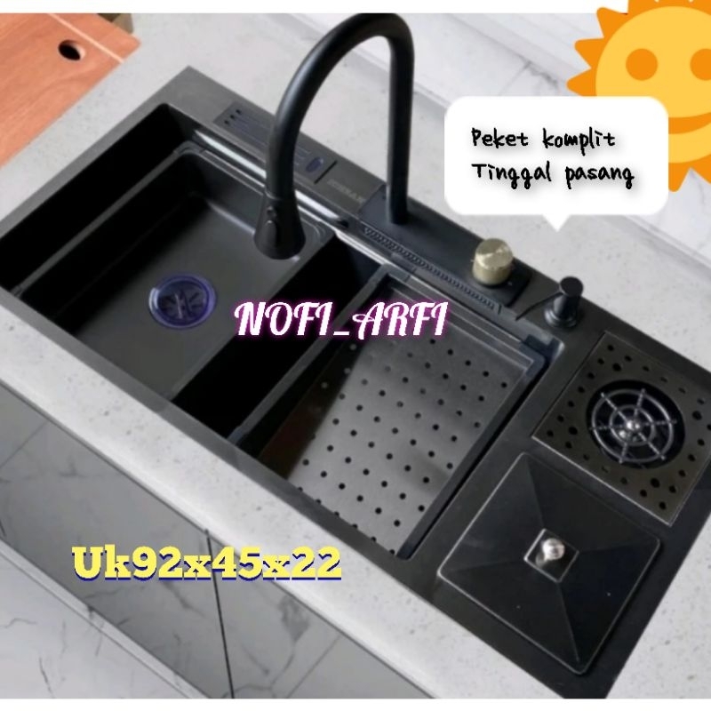 SaleKitchen Sink Luxury Modern Design/Bak Cuci Piring Mewah/ UK 92x45x22/Bak Cuci Piring Hitam 1 Lub
